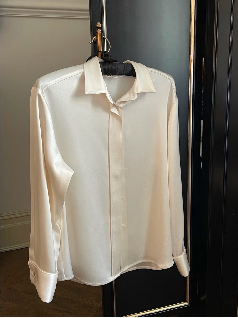 Djerf Avenue Satin Shirt Ivory